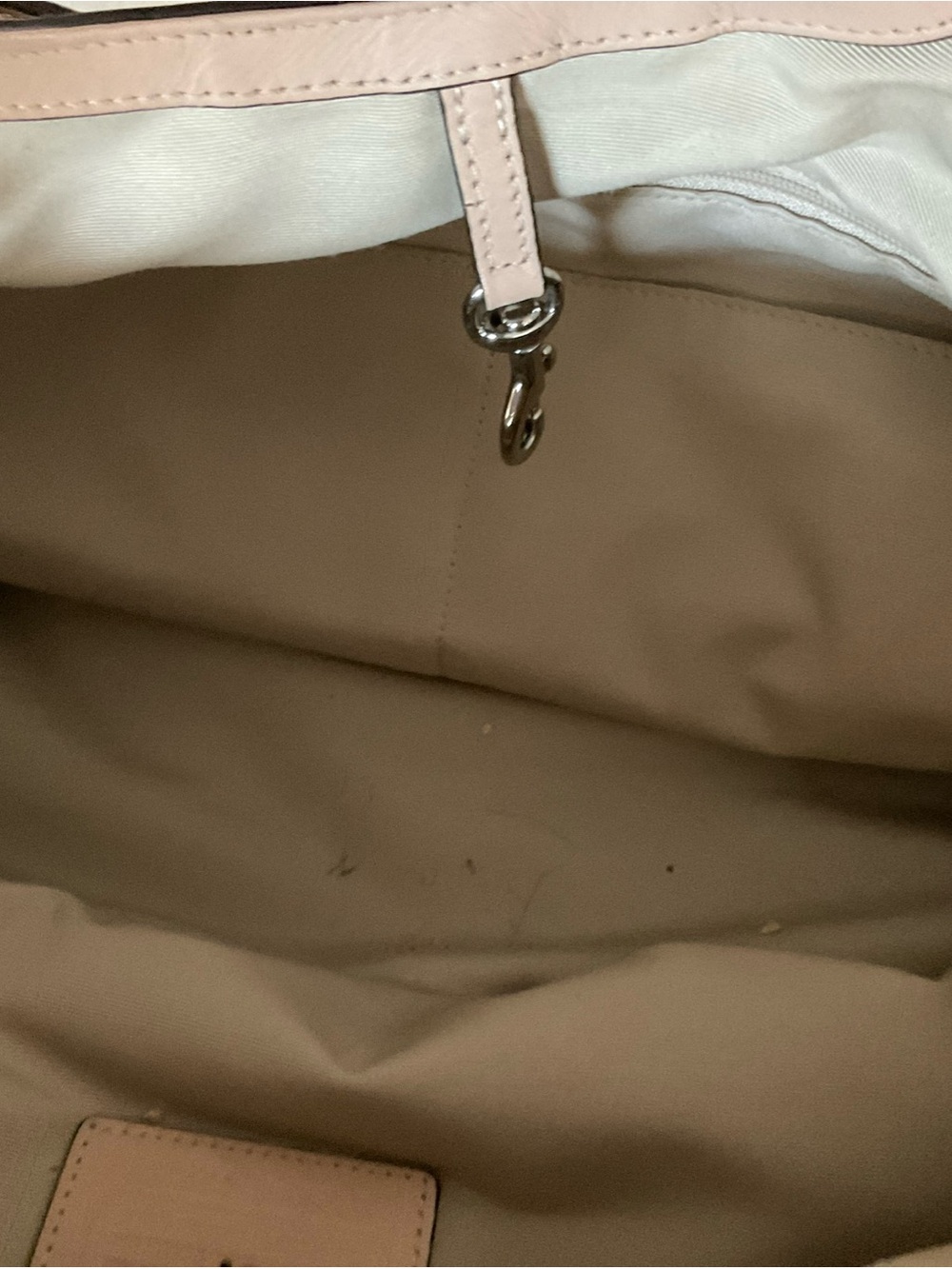 Coach Signature C Jacquard Canvas Tote Bag Tan Leather Trim Shoulder Bag - Picture 10 of 11
